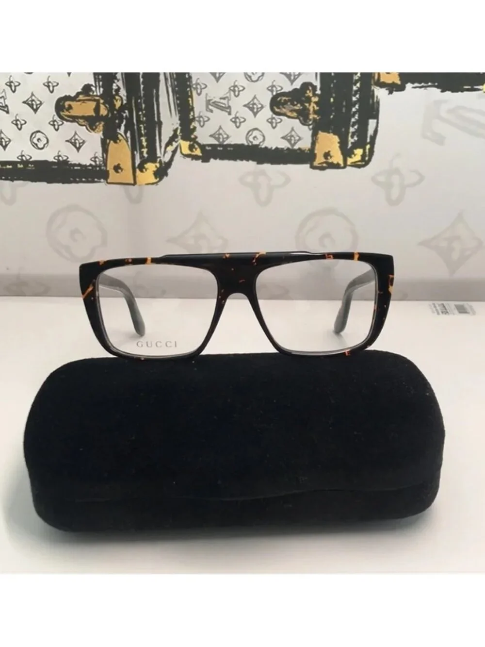 New Authentic Gucci Tortoiseshell Square Glasses GG1040o 002